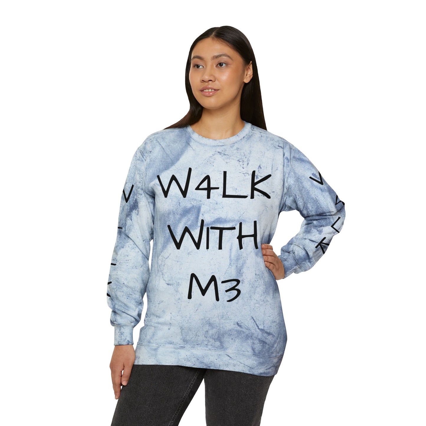 W4LK WITH M3 Color Blast Crewneck Sweatshirt