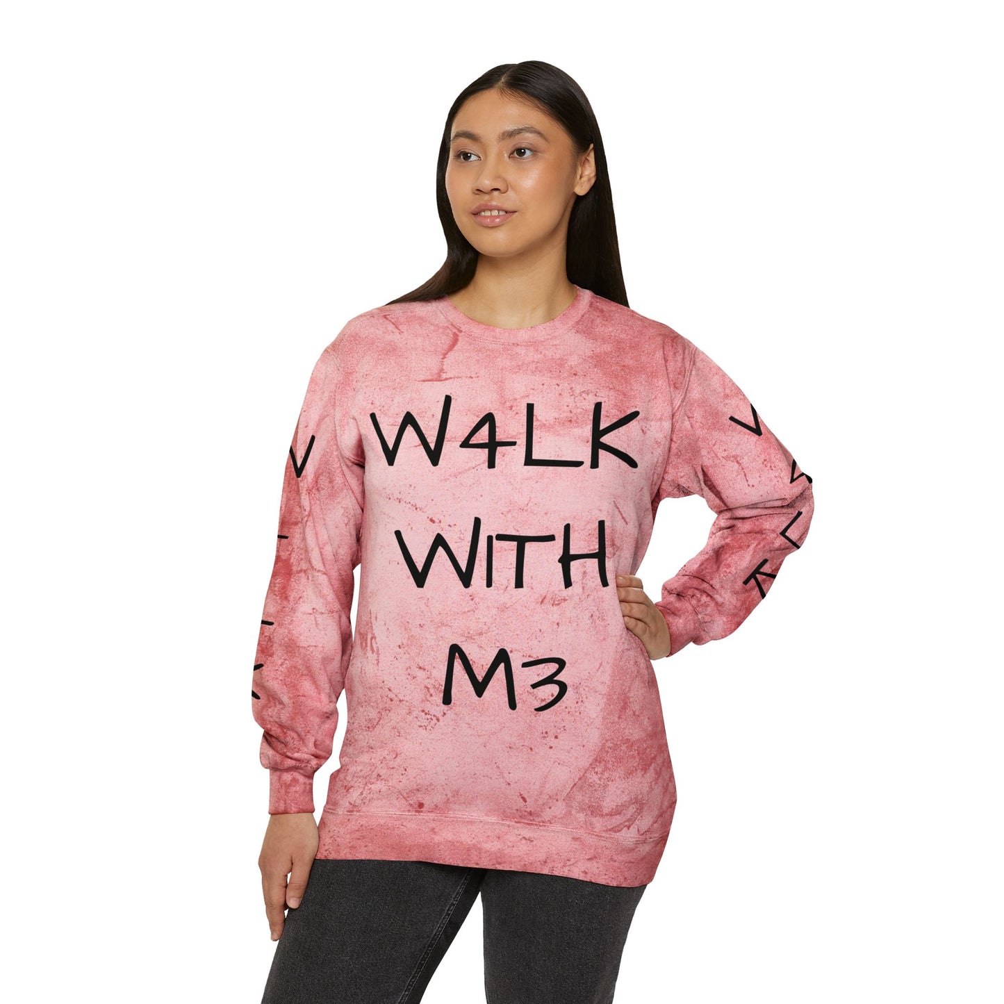 W4LK WITH M3 Color Blast Crewneck Sweatshirt